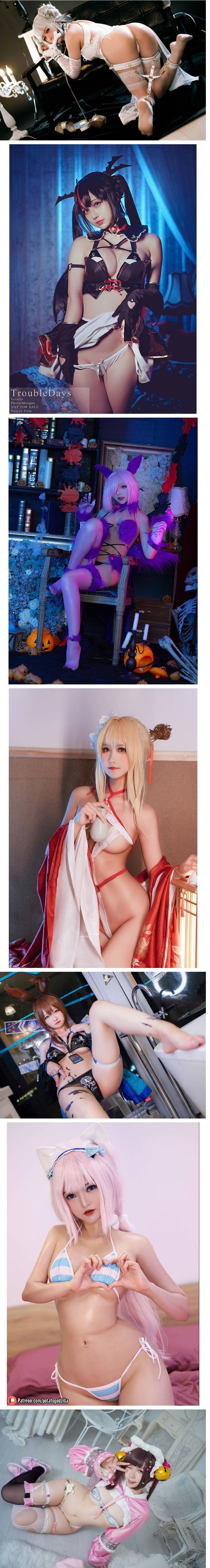 귀멸 리제로 명일방주 등등 고퀄 섹시 코스프레 모음