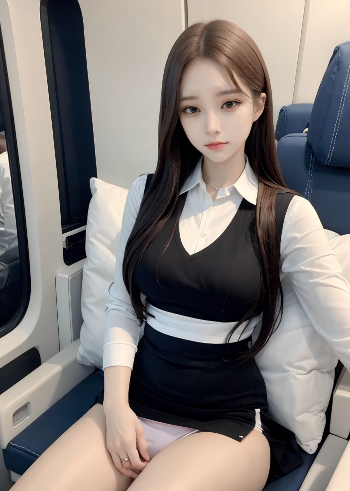 AI화보 비행중 만난 여인