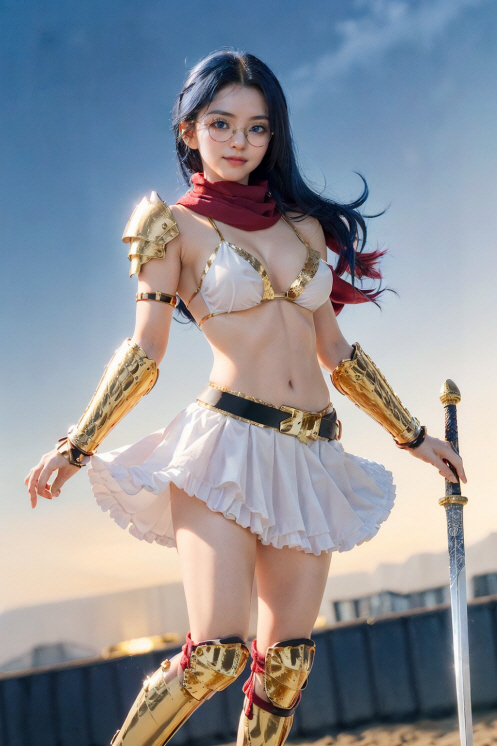 AI화보 안경과 전사