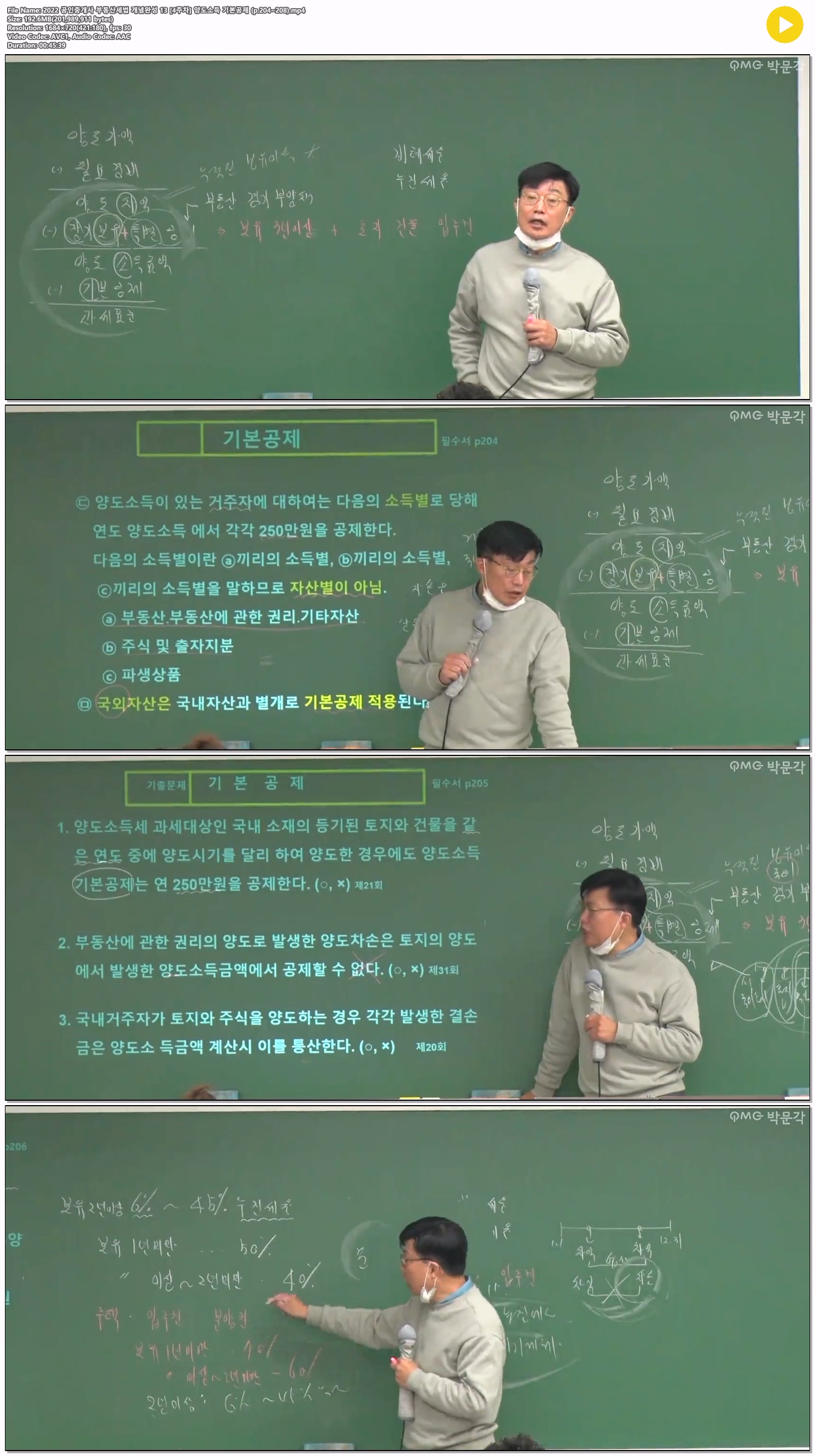 2022 공인중개사 부동산세법 개념완성 13 [4주차] 양도소득 기본공..