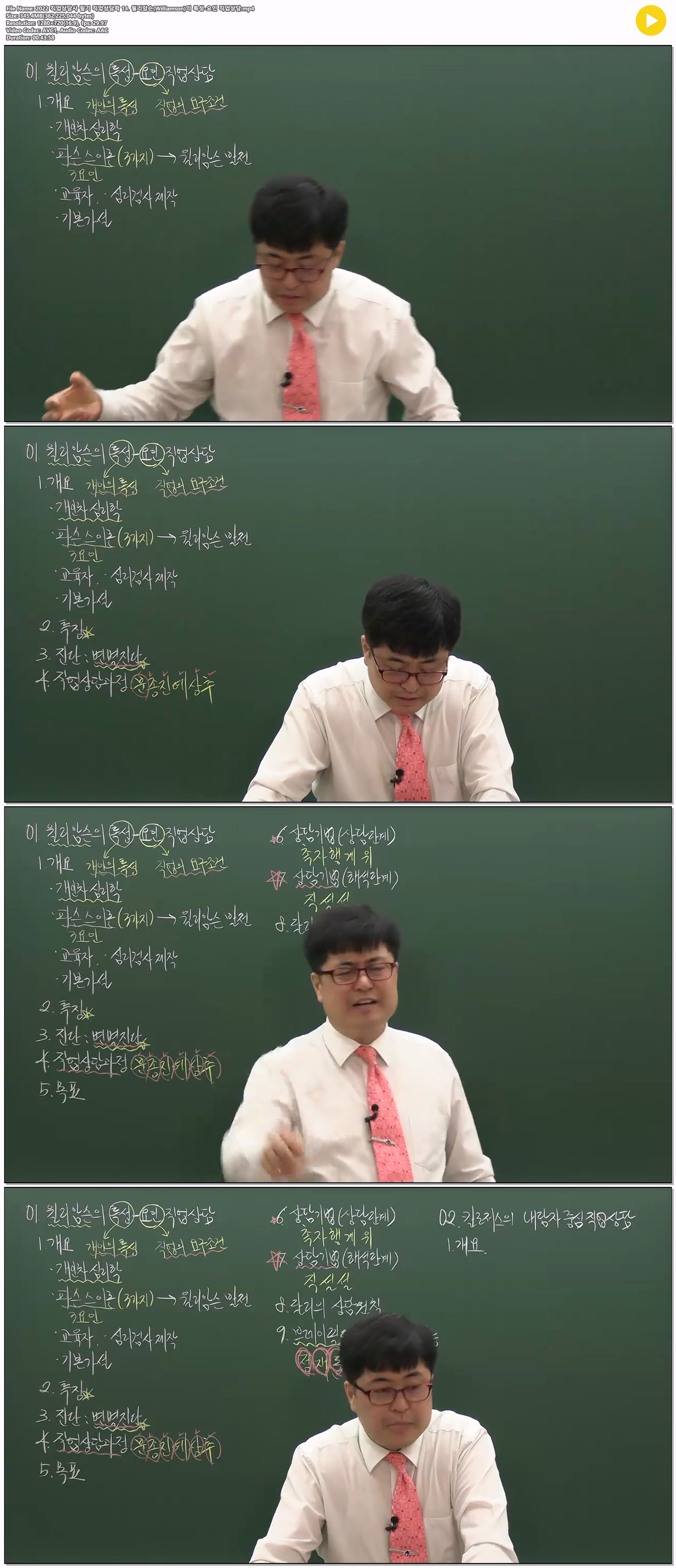 2022 직업상담사 필기 직업상담학 14. 윌리암슨(Williamson)의 특..