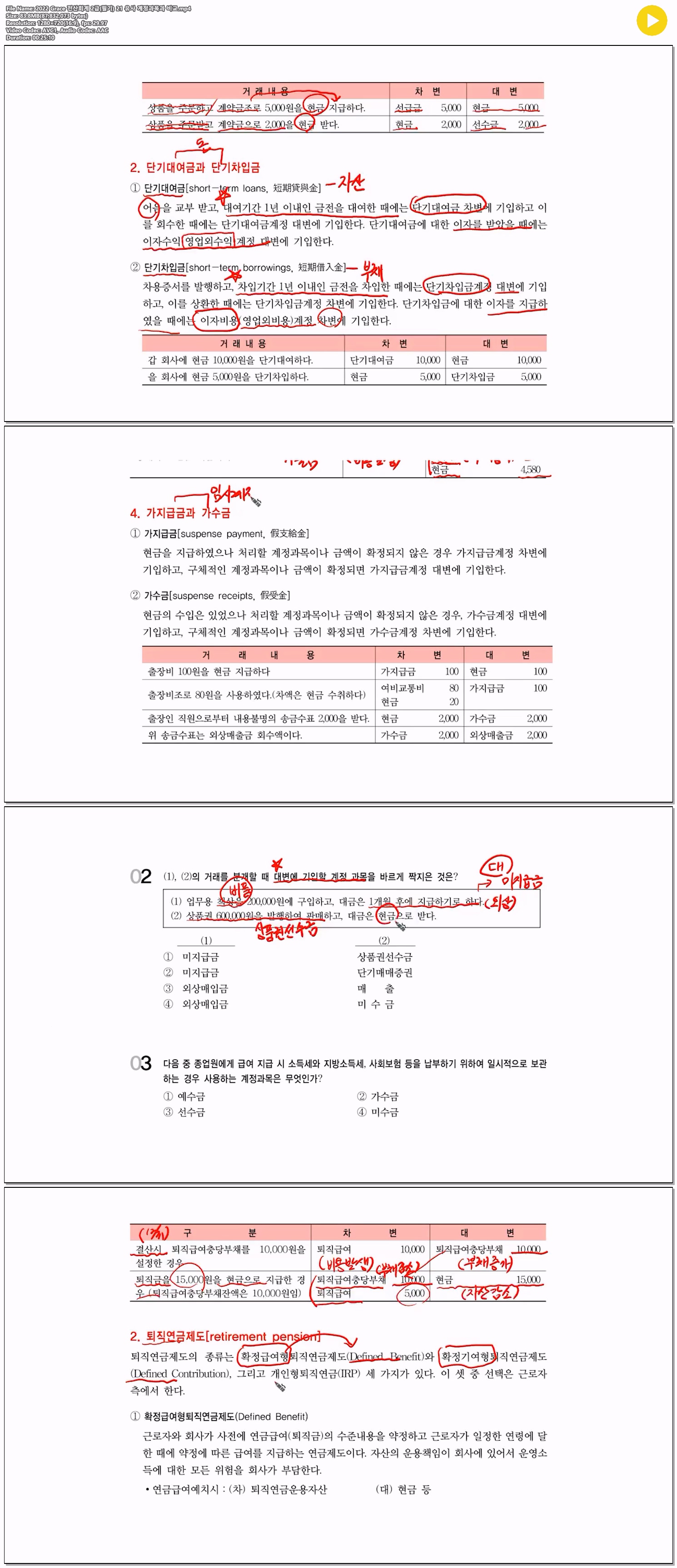 2022 Grace 전산회계 2급(필기) 21 유사 계정과목과 비교