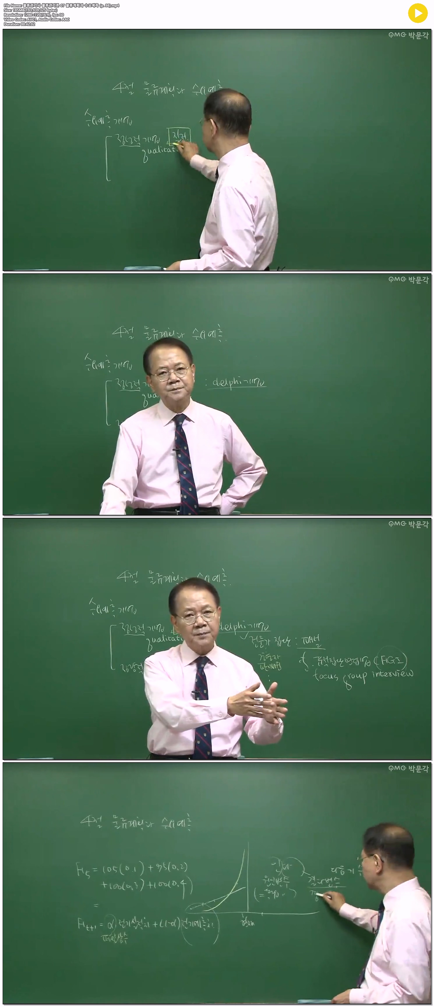 물류관리사 물류관리론 07 물류계획과 수요예측 (p. 98)