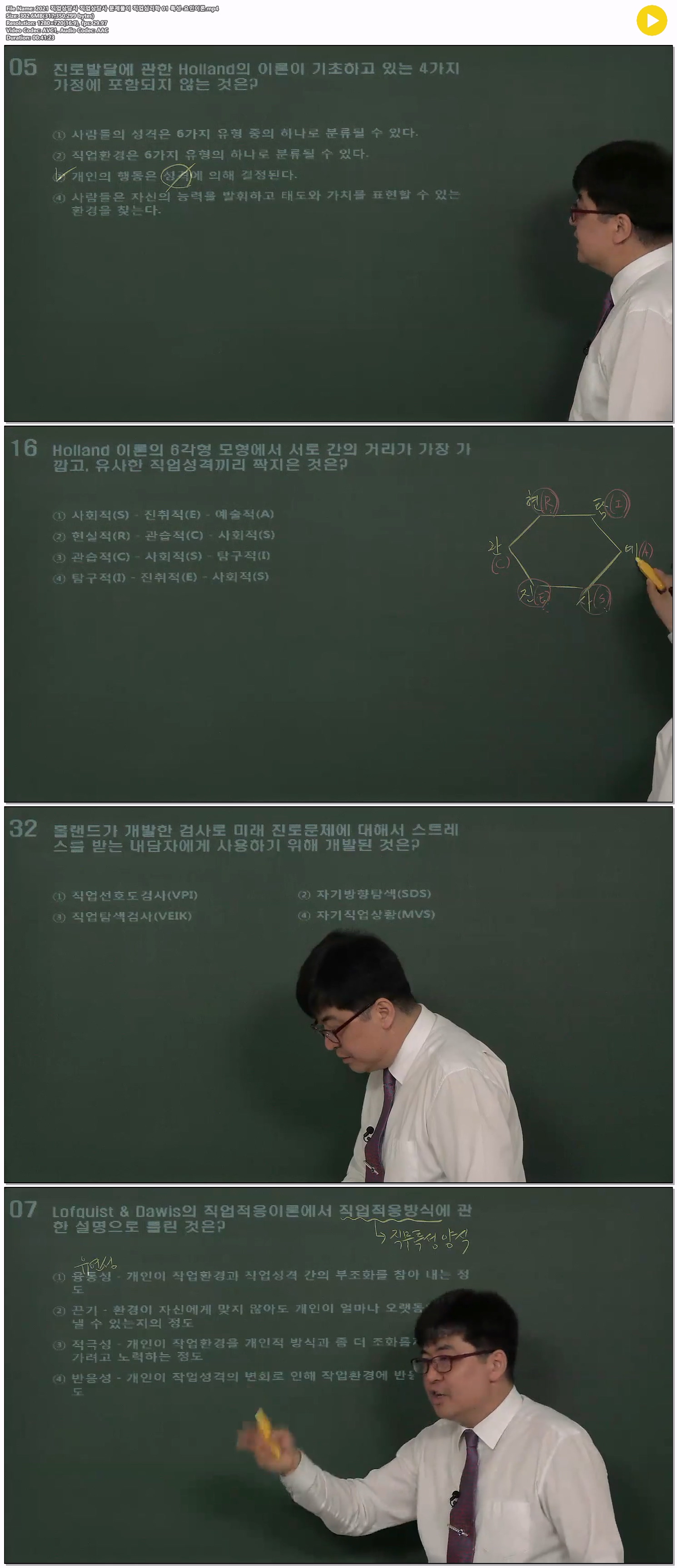 2021 직업상담사 직업상담사 문제풀이 직업심리학 01 특성-요인이론