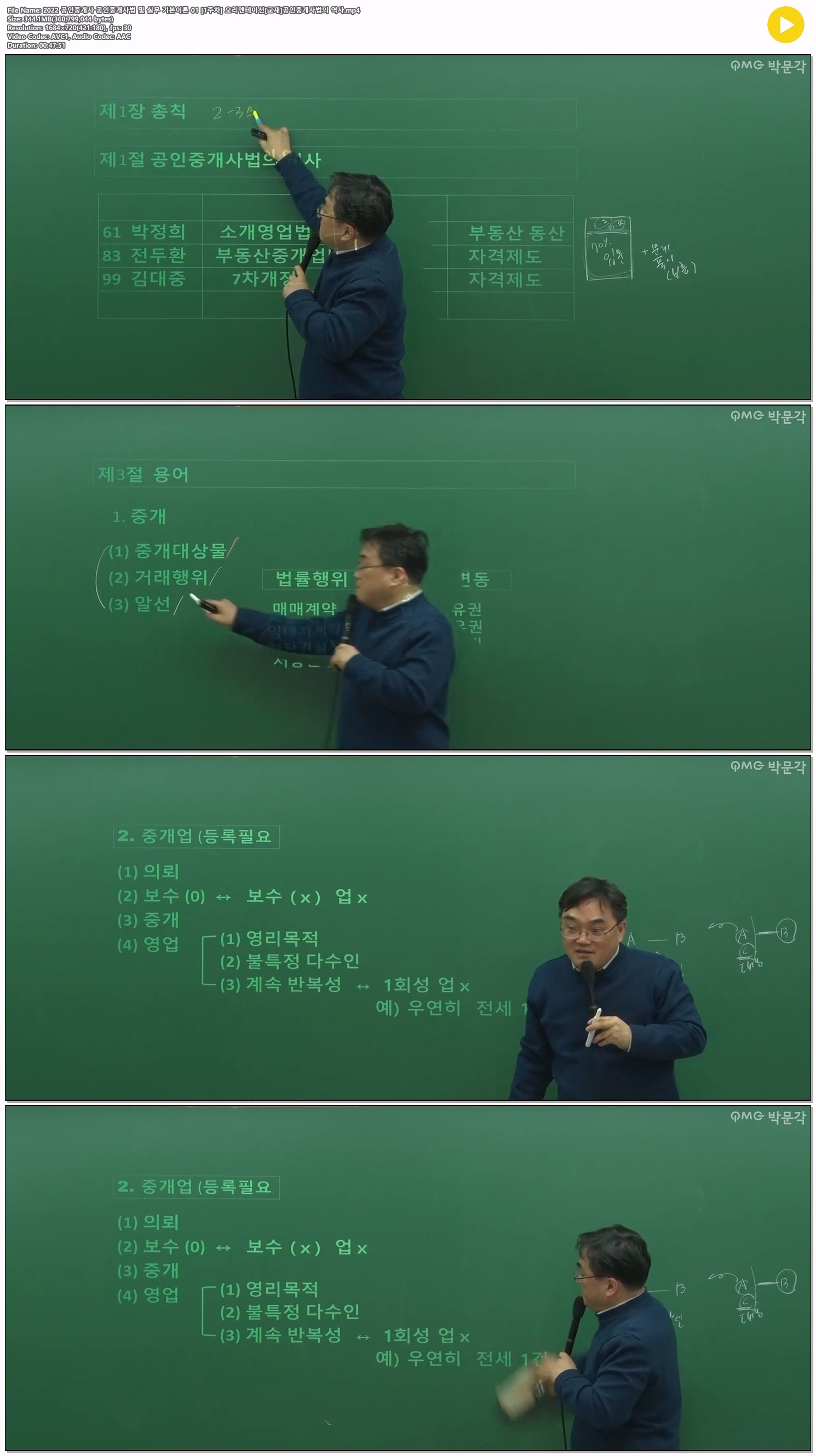 2022 공인중개사 공인중개사법 및 실무 기본이론 01 [1주차] 오리..