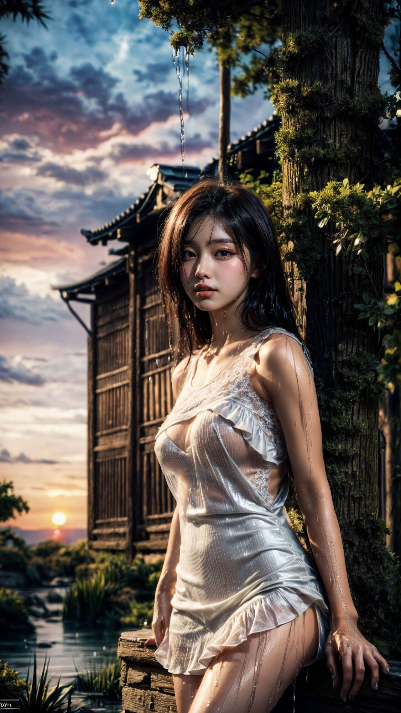 AI화보 아름다운 자연의 실루엣 몸매걸