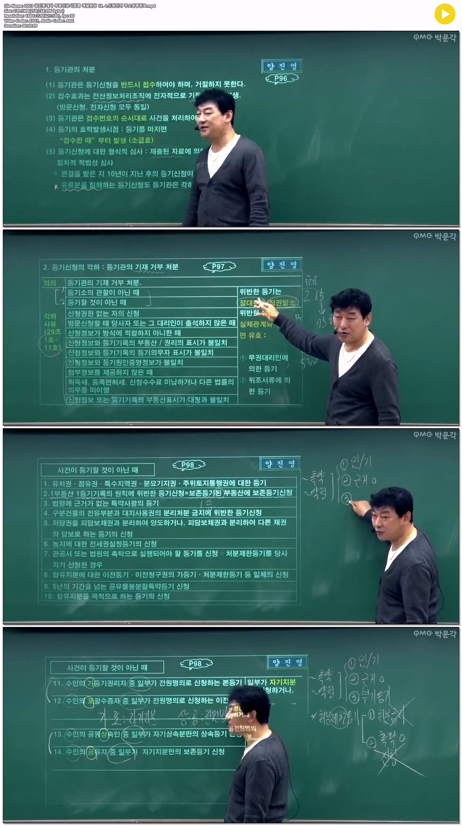 2023 공인중개사 부동산공시법령 개념완성 18. 4.신청인의 주소증..