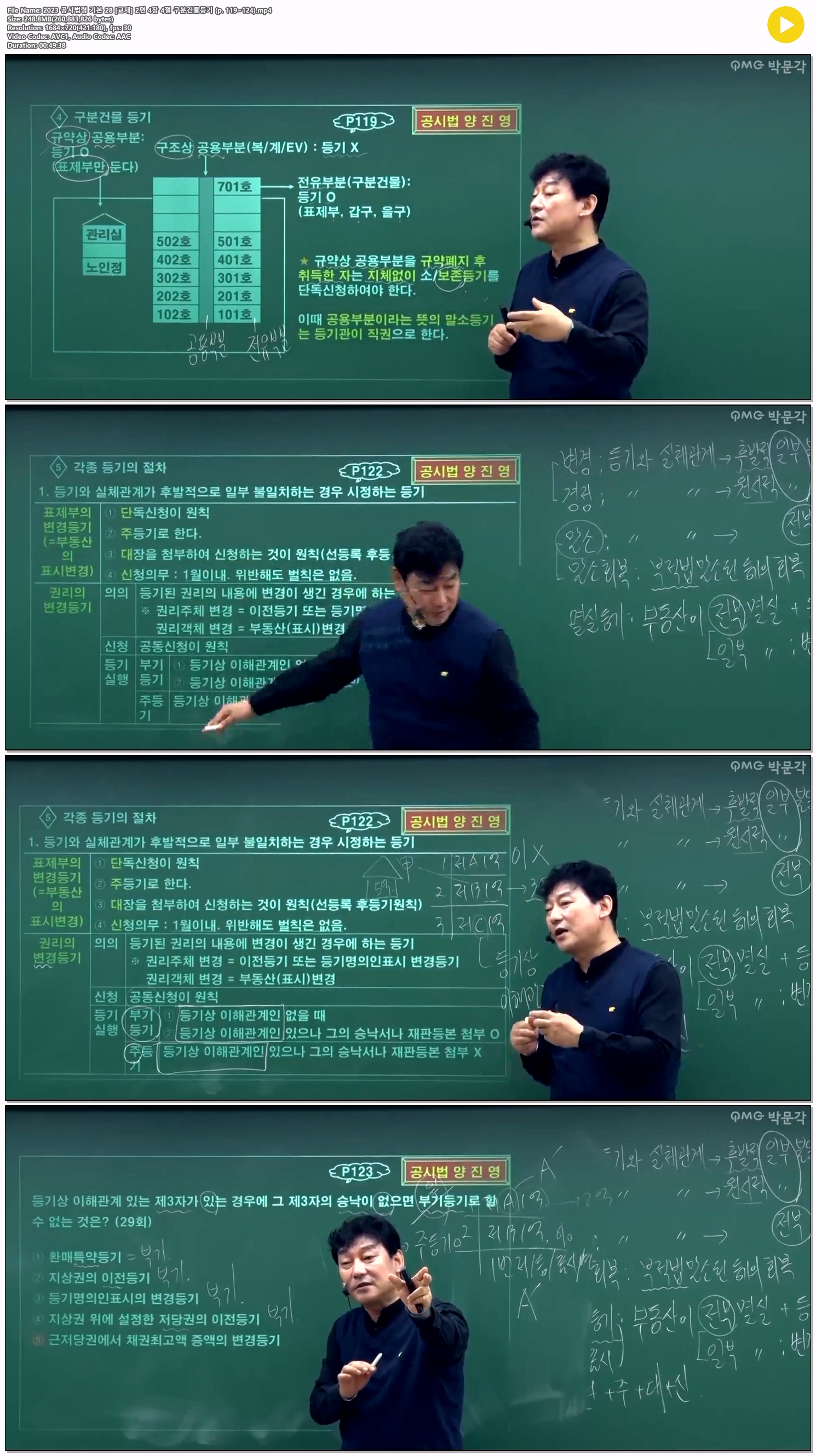 2023 공시법령 기본 28 [교재] 2편 4장 4절 구분건물등기 (p. 119~..