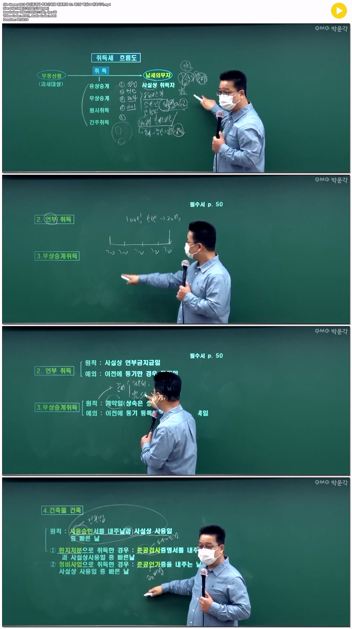 2023 공인중개사 부동산세법 개념완성 07. 제2장 핵심04 취득시기