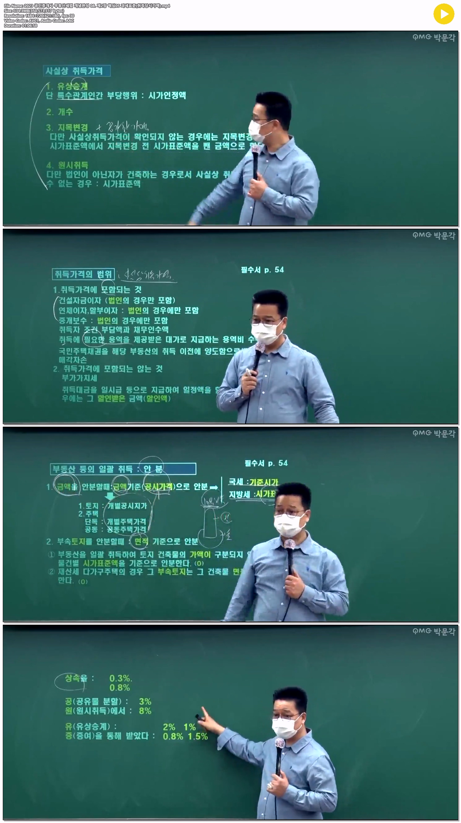 2023 공인중개사 부동산세법 개념완성 08. 제2장 핵심05 과세표준(..