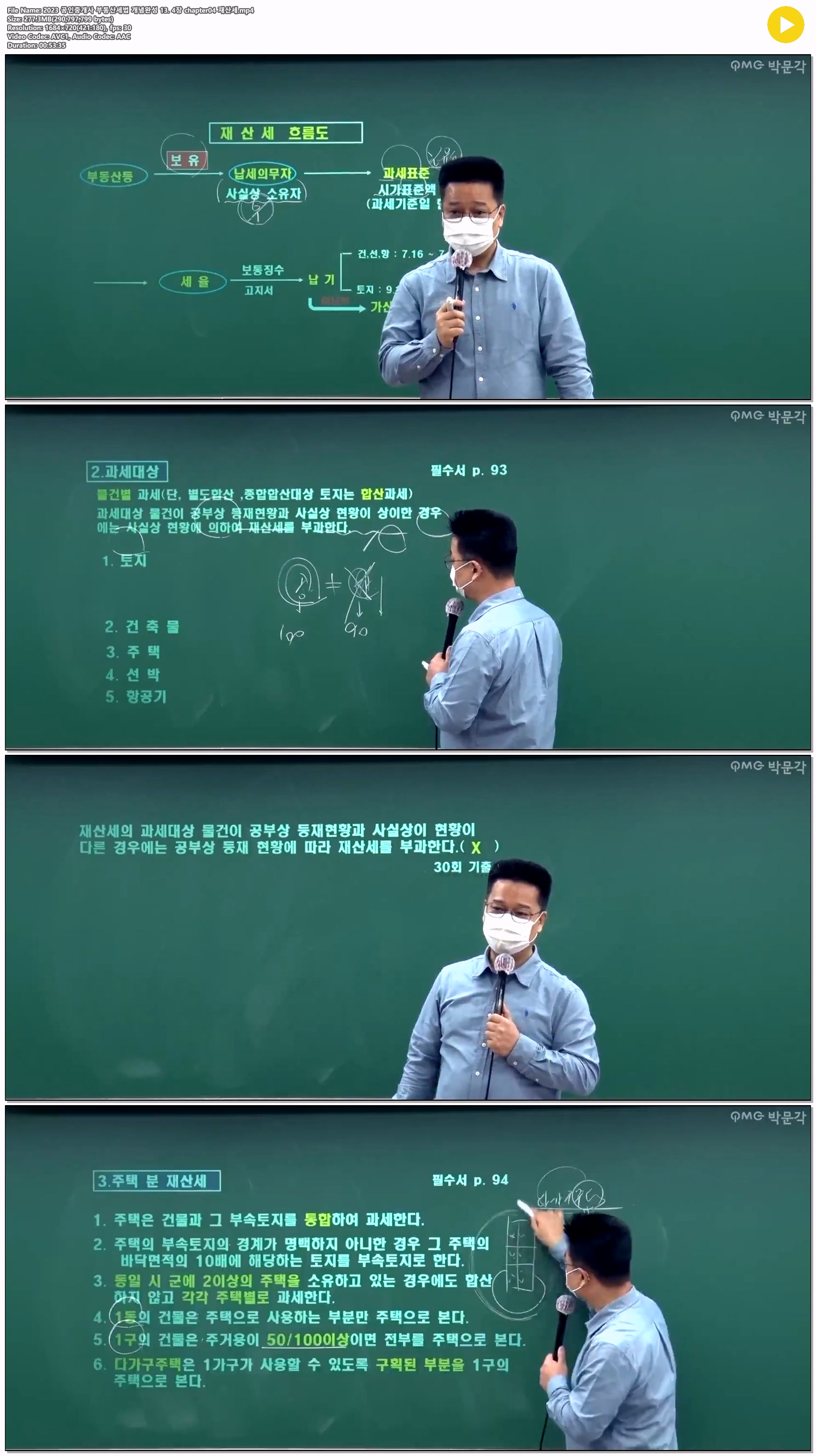 2023 공인중개사 부동산세법 개념완성 13. 4장 chapter04 재산세