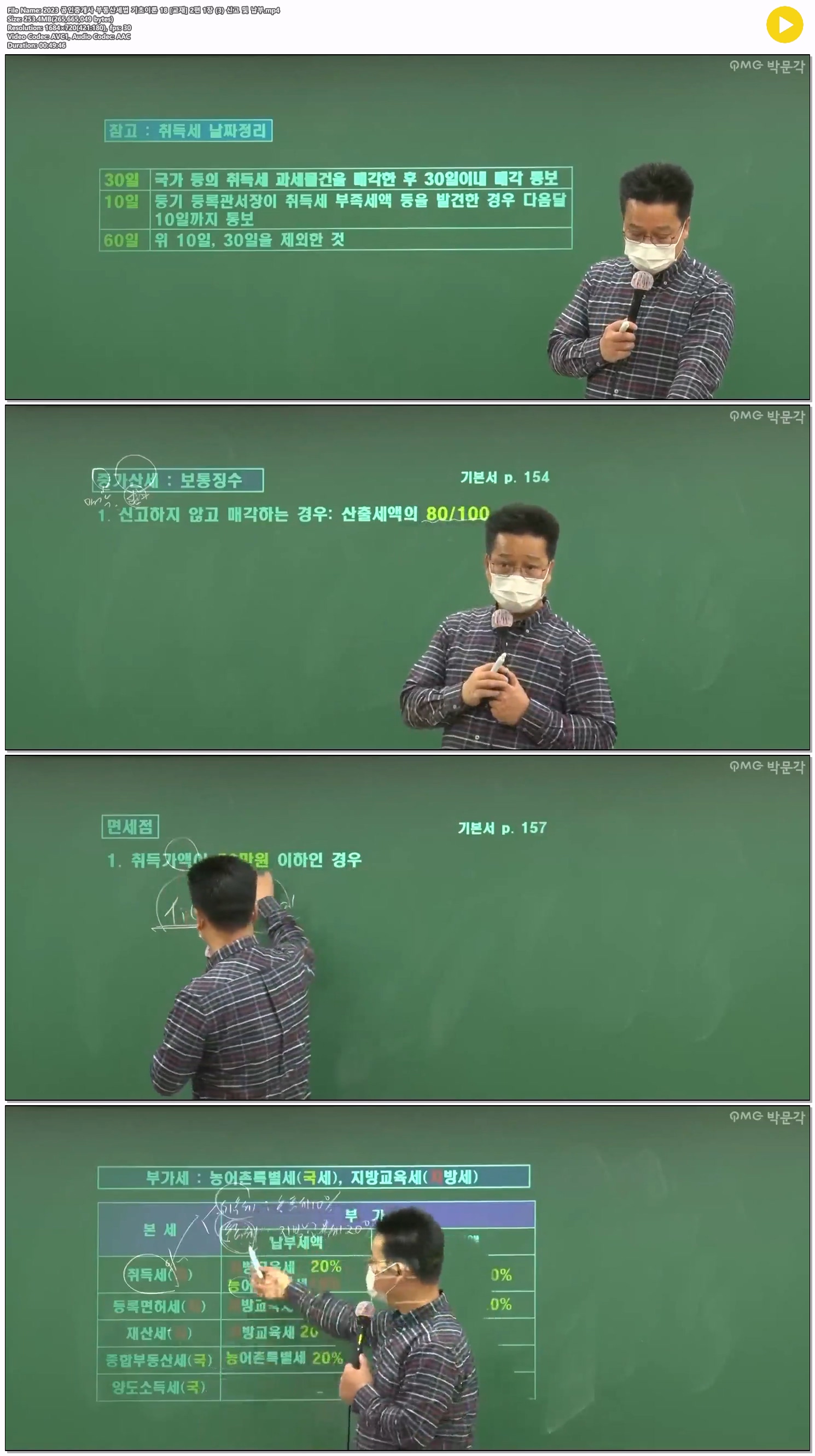 2023 공인중개사 부동산세법 기초이론 18 [교재] 2편 1장 (3) 신고..