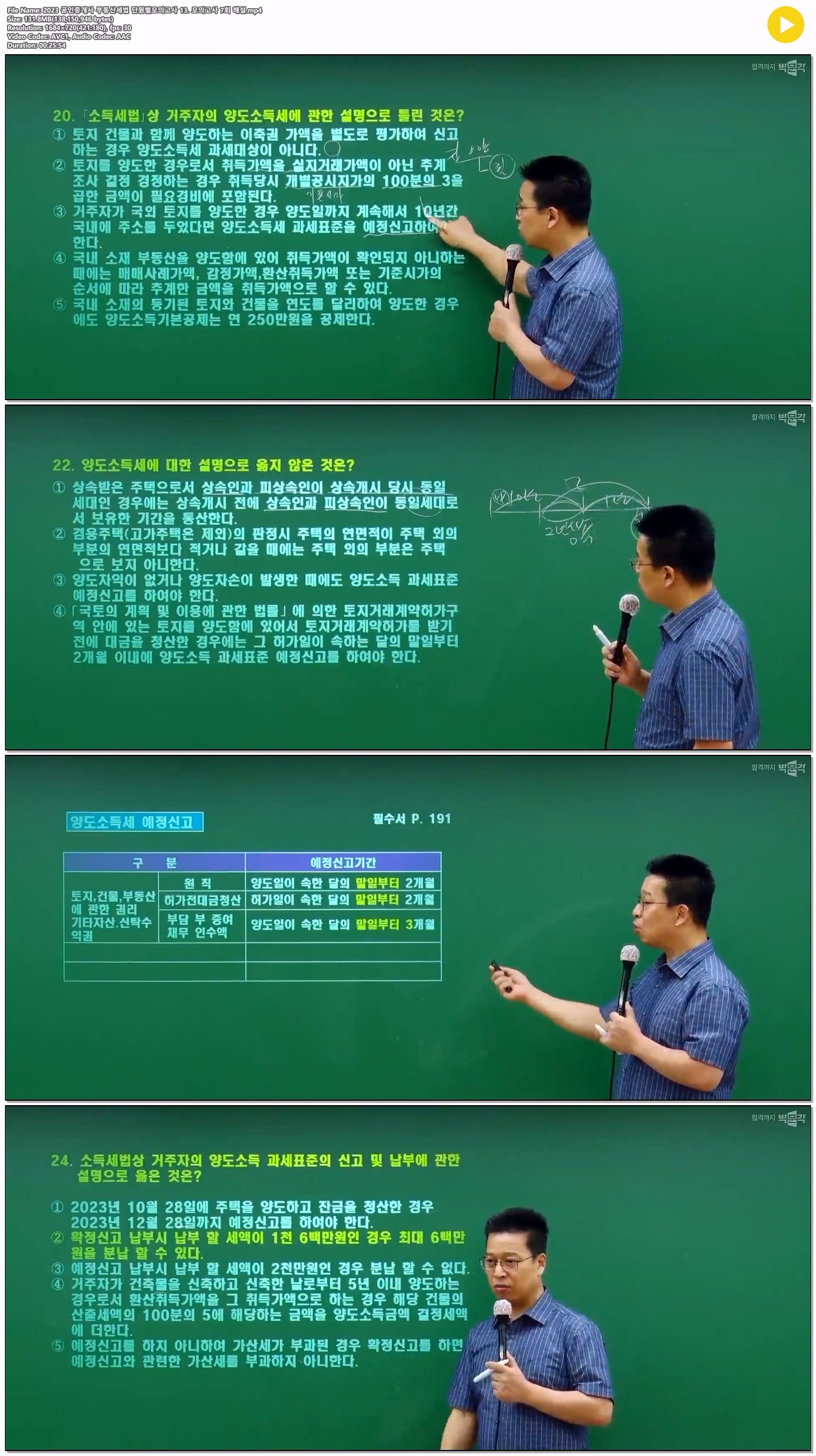 2023 공인중개사 부동산세법 단원별모의고사 13. 모의고사 7회 해설