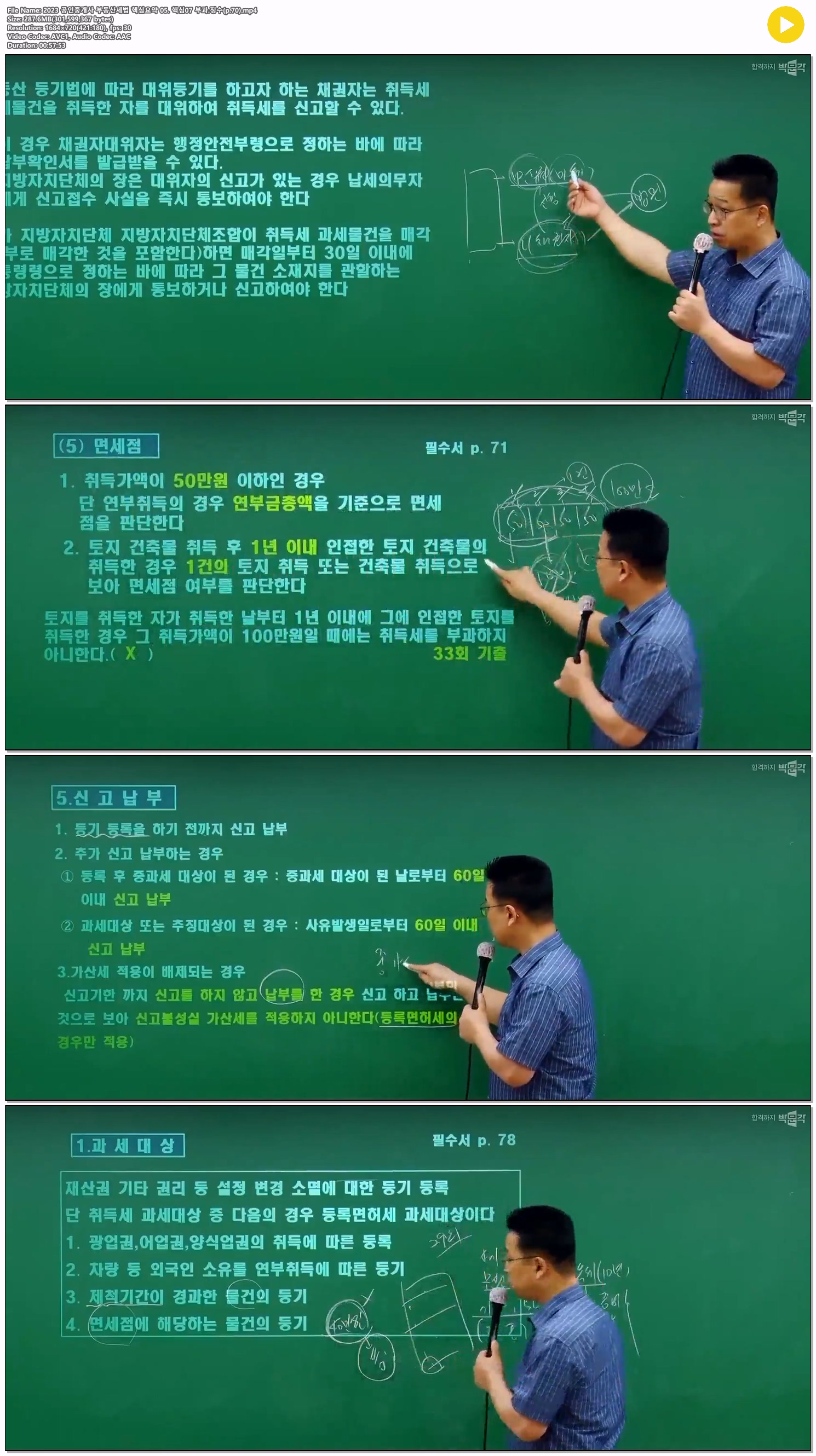 2023 공인중개사 부동산세법 핵심요약 05. 핵심07 부과.징수(p.70)