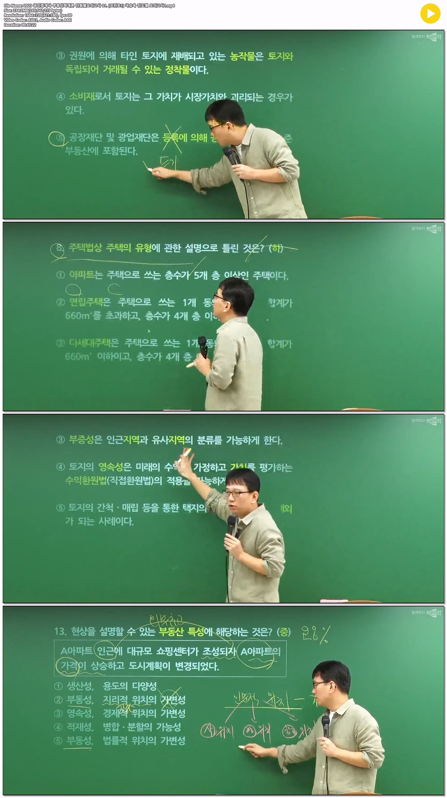 2023 공인중개사 부동산학개론 단원별모의고사 01. [프린트1] 국승..