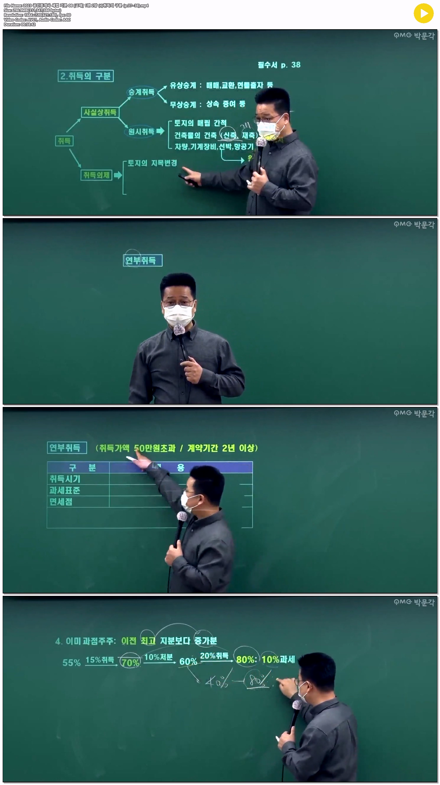 2023 공인중개사 세법 기본 08 [교재] 1편 2장 (4)취득의 구분 (p...