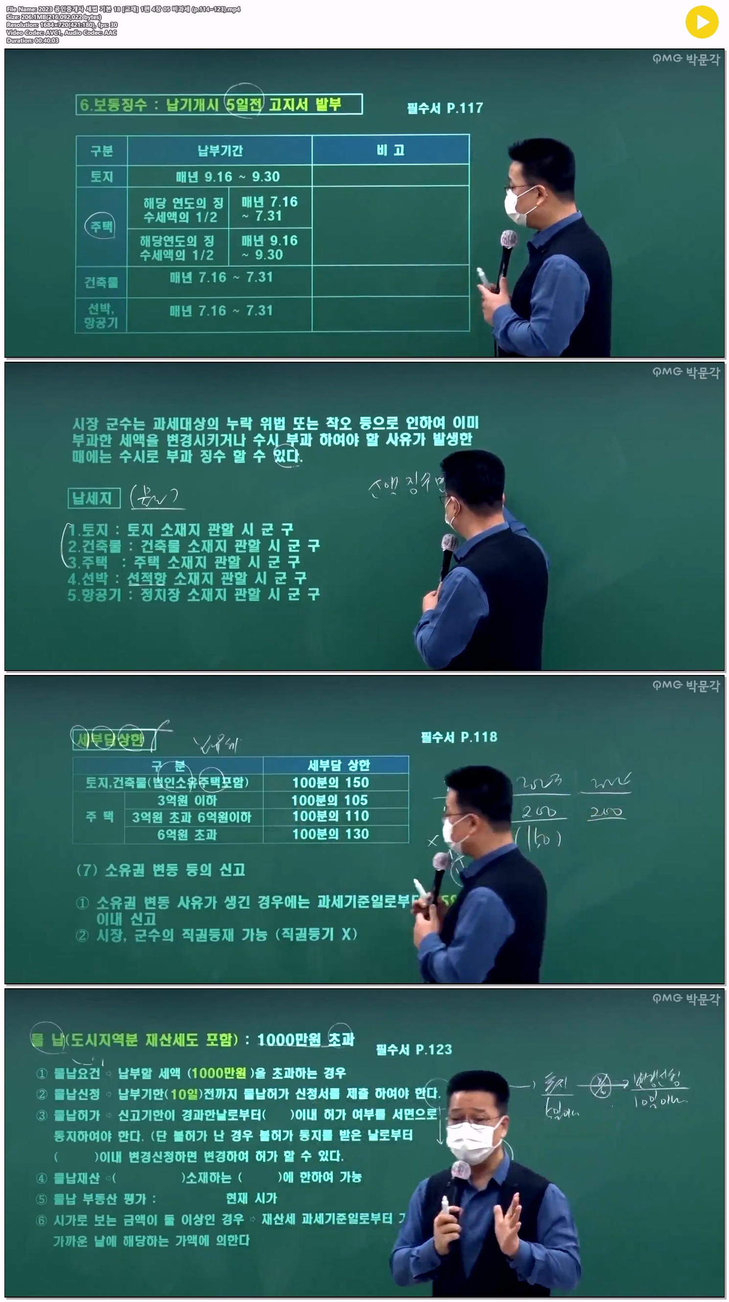 2023 공인중개사 세법 기본 18 [교재] 1편 4장 05 비과세 (p.114~1..