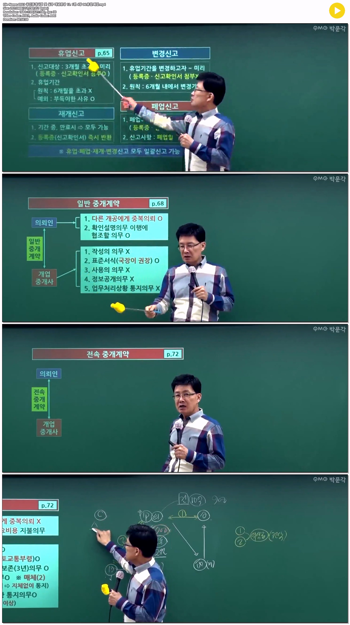 2023 공인중개사법 및 실무 개념완성 12. 1편 4장 06.휴업.폐업