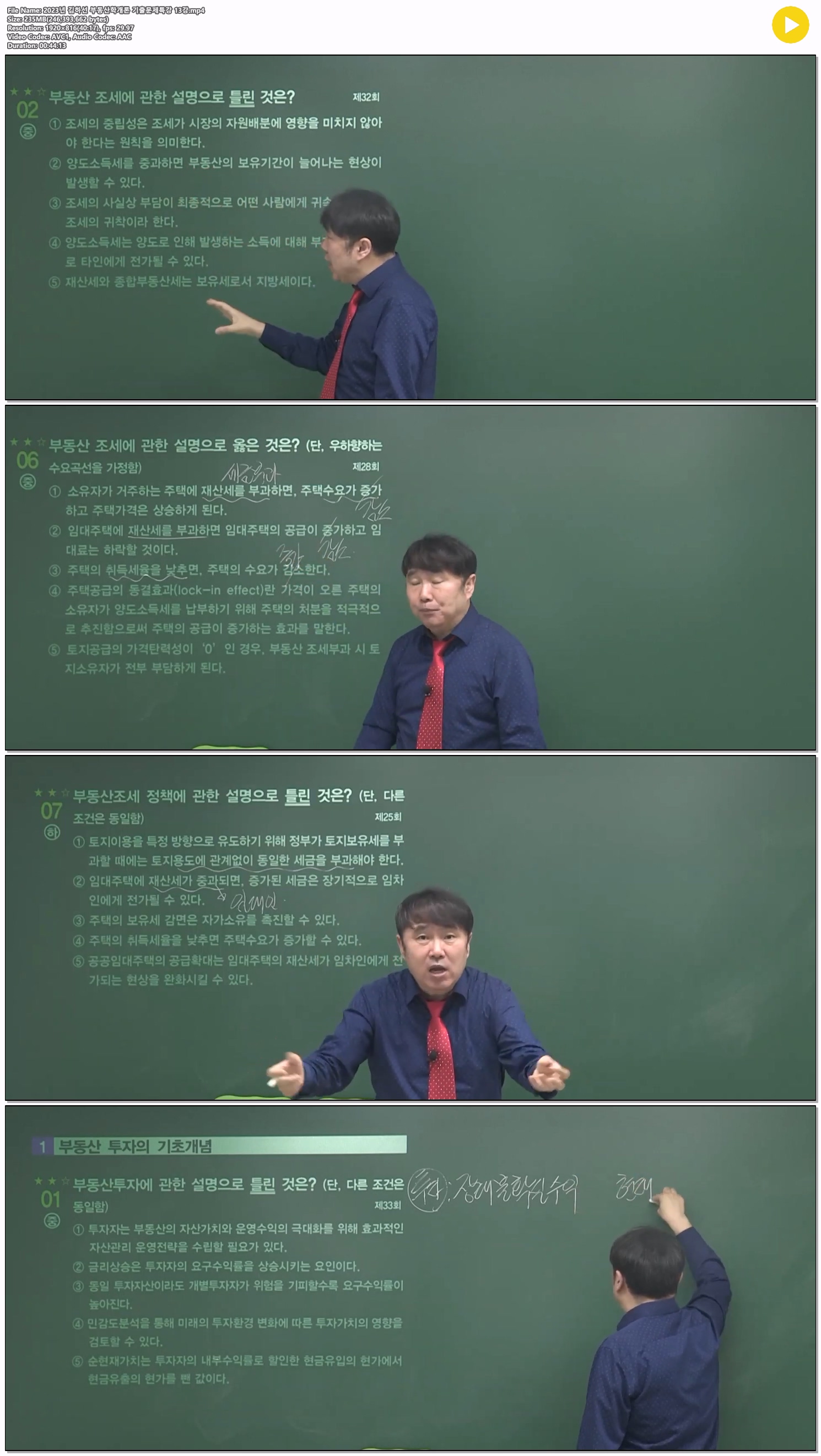 2023년 김하선 부동산학개론 기출문제특강 13강