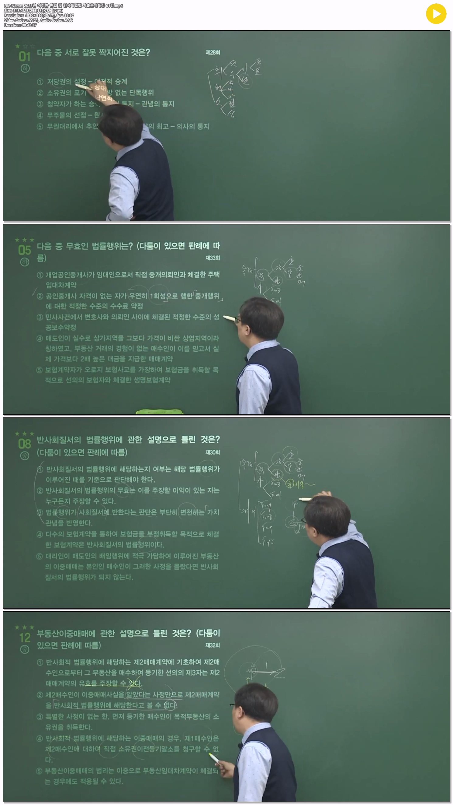 2023년 이정환 민법 및 민사특별법 기출문제특강 01강