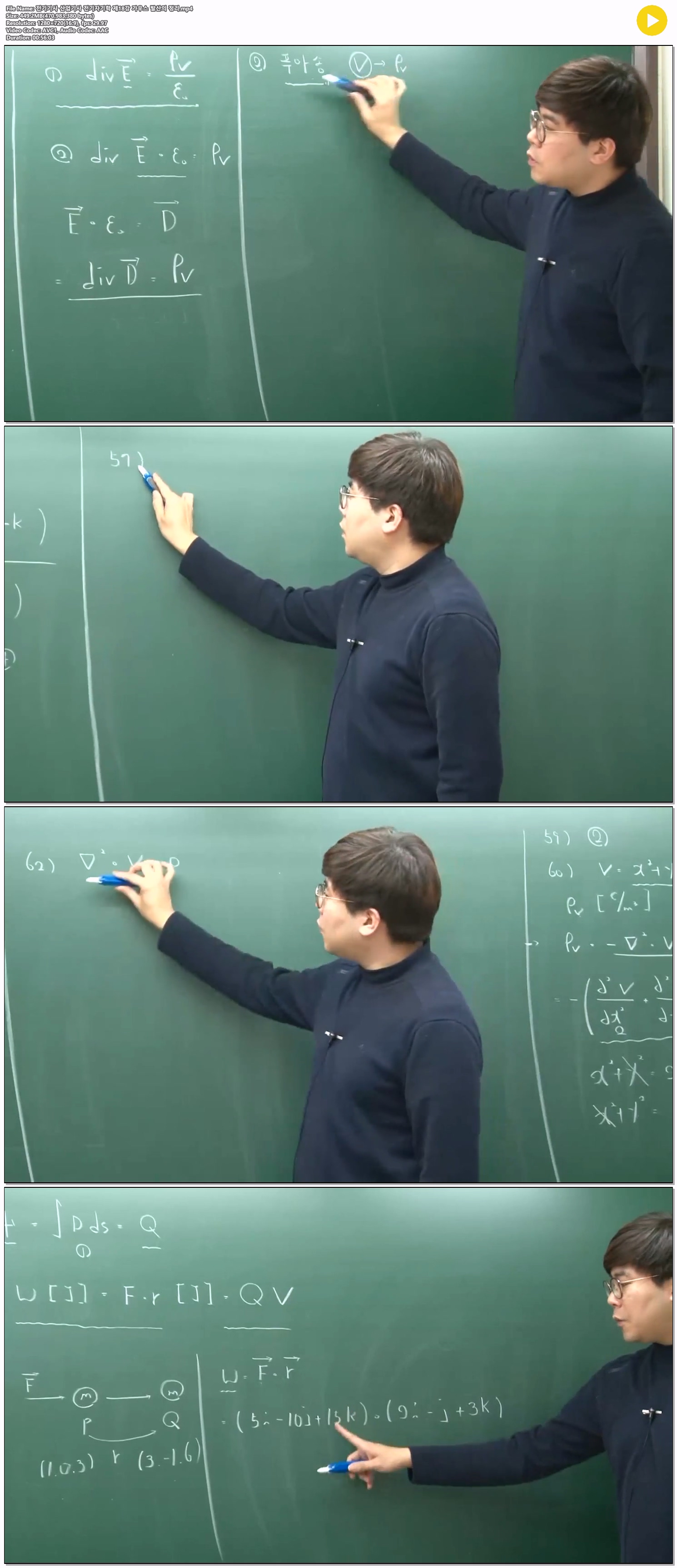 전기기사 산업기사 전기자기학 제18강 가우스 발산의 정리