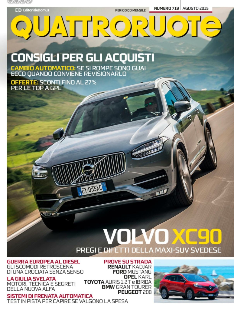 [해외잡지-2015] Quattroruote Italia - Agosto 2015