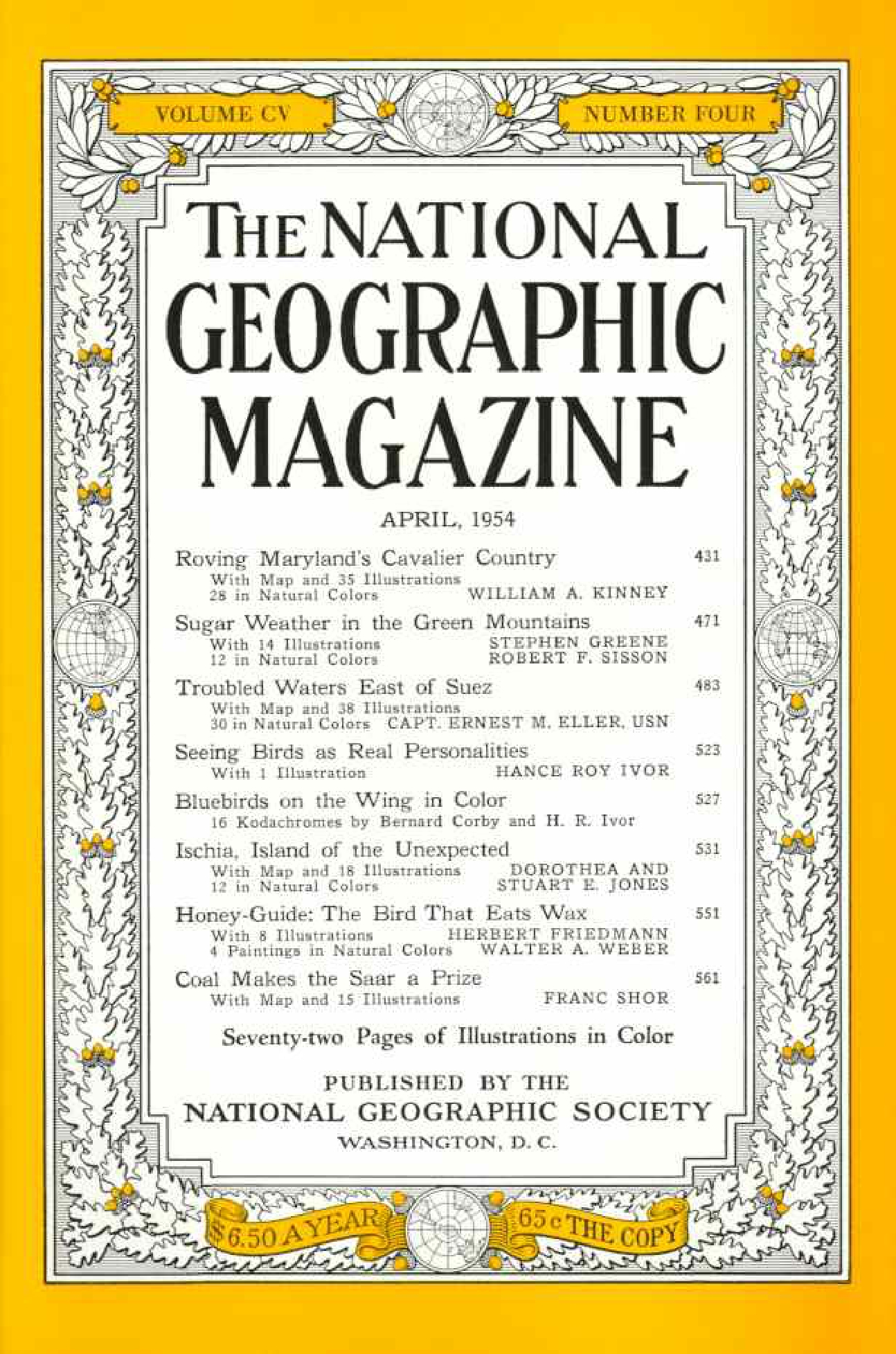 [해외잡지] National Geographic 1954-04 105-4 Apr