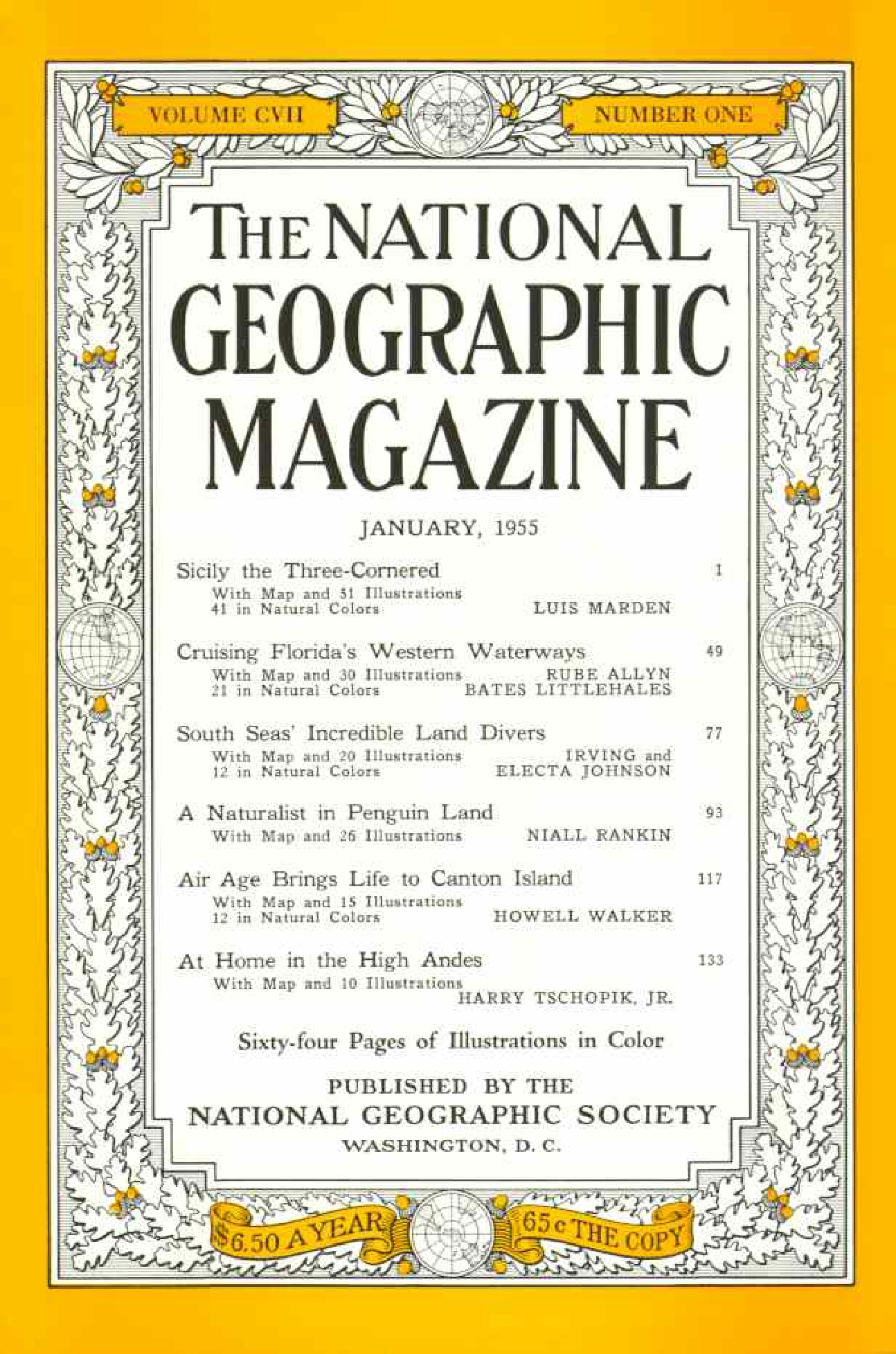 [해외잡지] National Geographic 1955-01 107-1 Jan