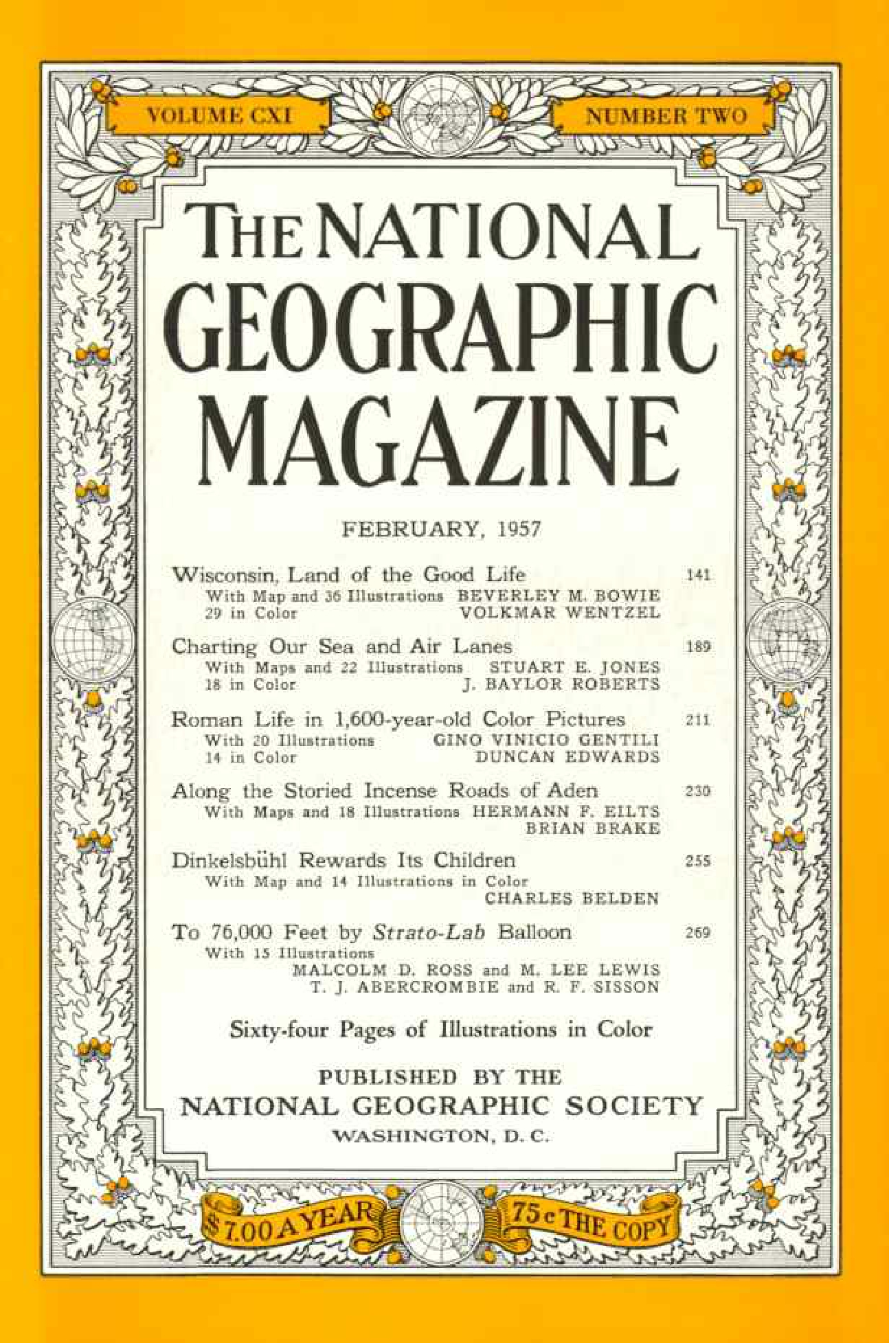 [해외잡지] National Geographic 1957-02 111-2 Feb