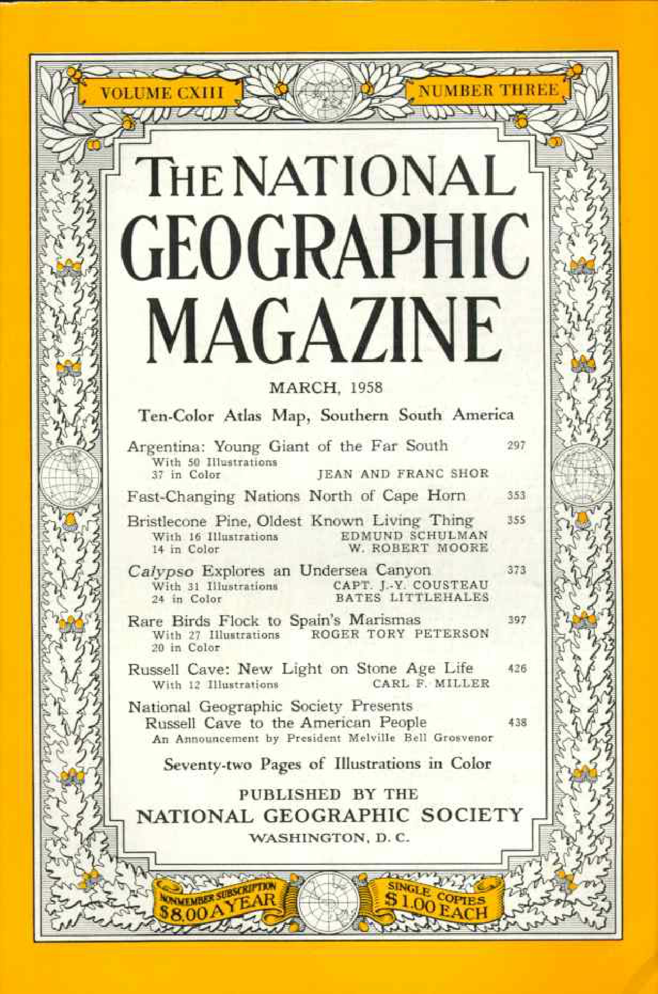 [해외잡지] National Geographic 1958-03 113-3 Mar
