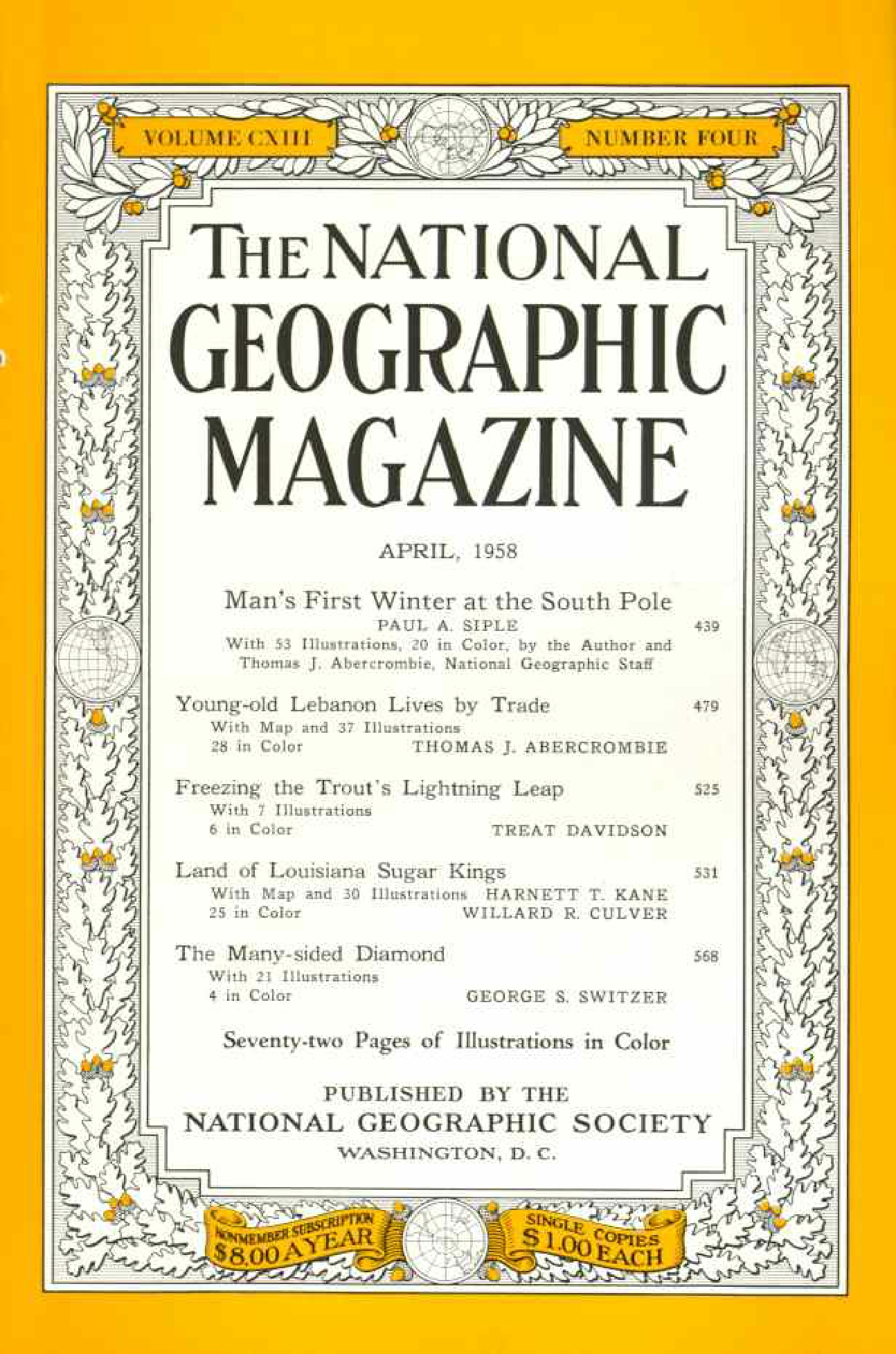 [해외잡지] National Geographic 1958-04 113-4 Apr