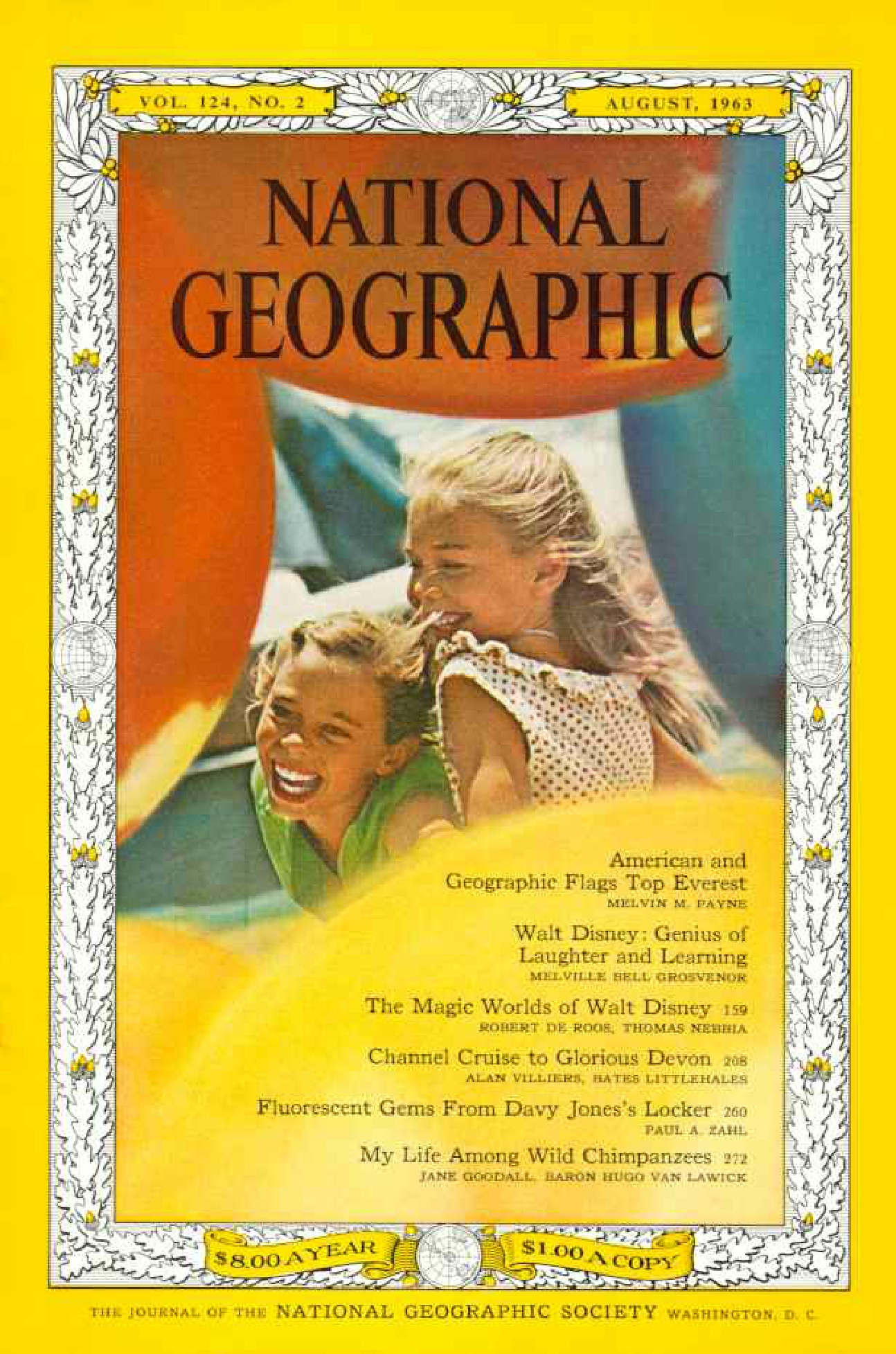 [해외잡지] National Geographic 1963-08 124-2 Aug