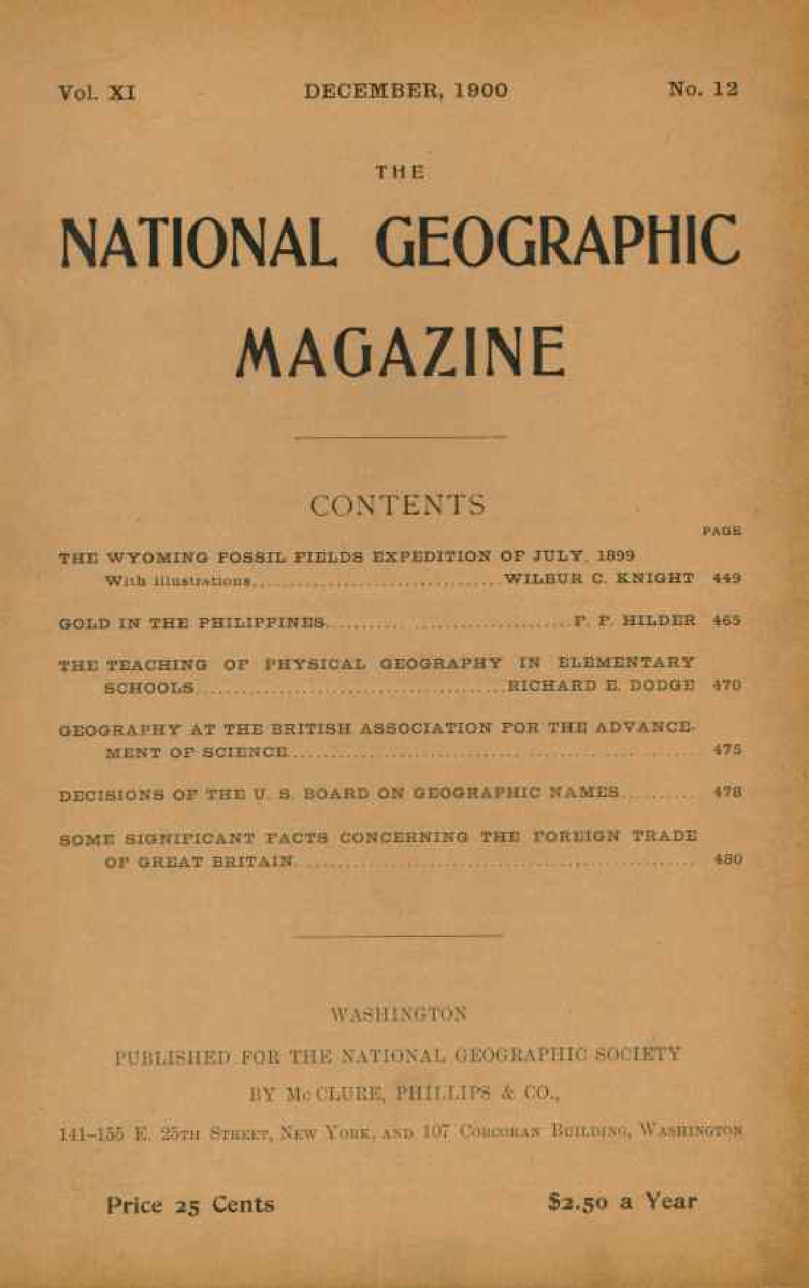 [해외잡지] National Geographic 1900-12 011-12 Dec