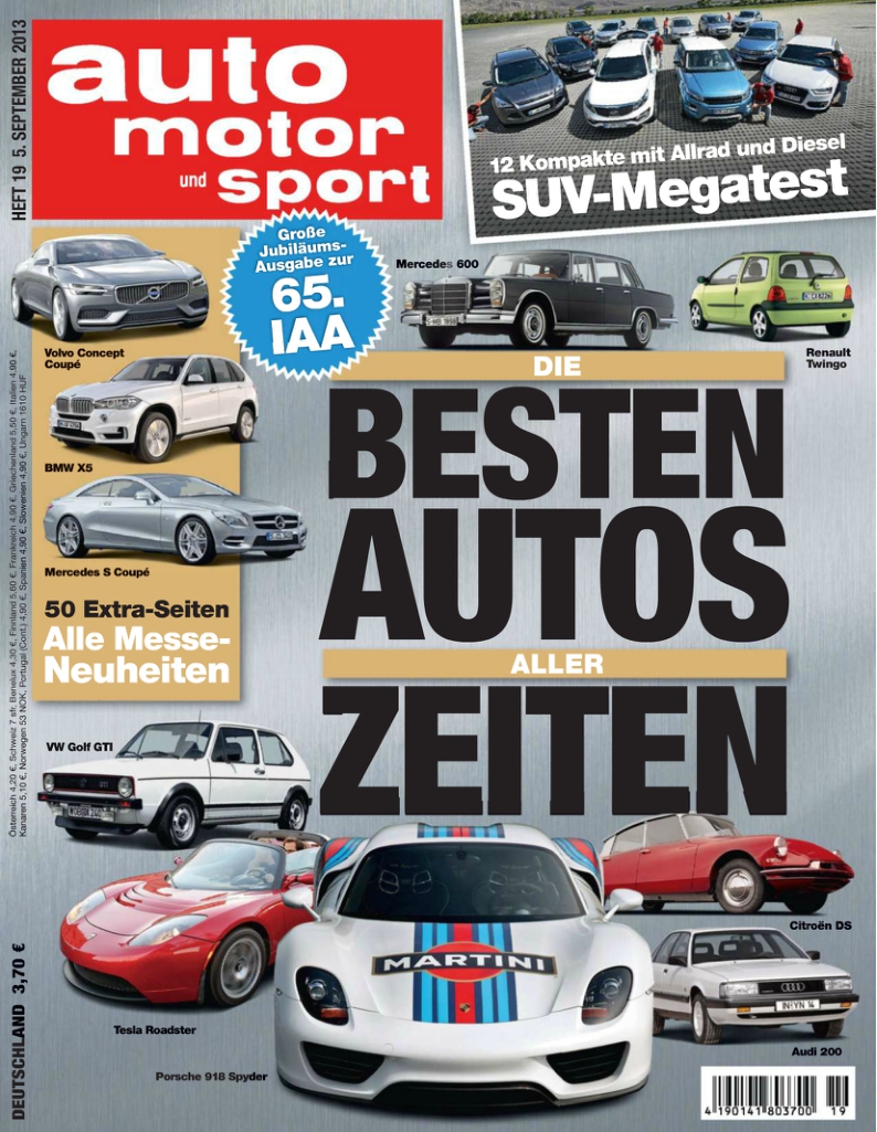[해외잡지-2013] auto motor und sport 192013 (Germany)