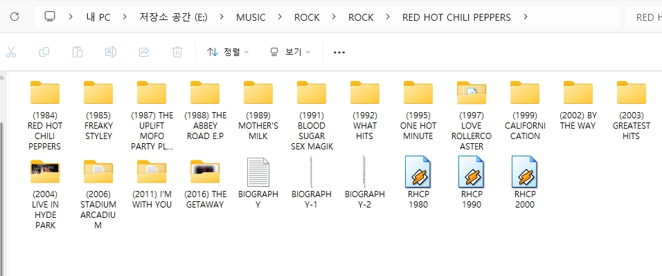 레드 핫 칠리 페퍼스(RED HOT CHILI PEPPERS) 모든 앨범