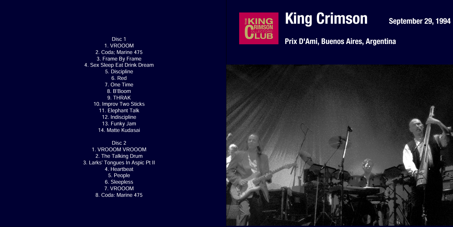 King Crimson [1994 Prix D'Ami, Buenos Aires, Argentina (2CD)]..