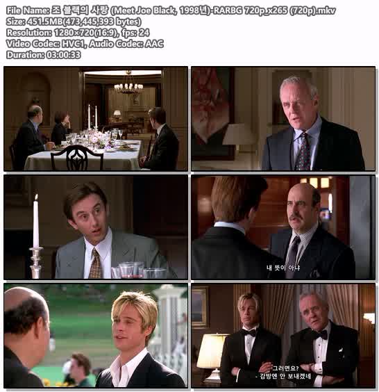 조 블랙의 사랑 (Meet Joe Black, 1998년)-RARBG 720p_x265 (720p)