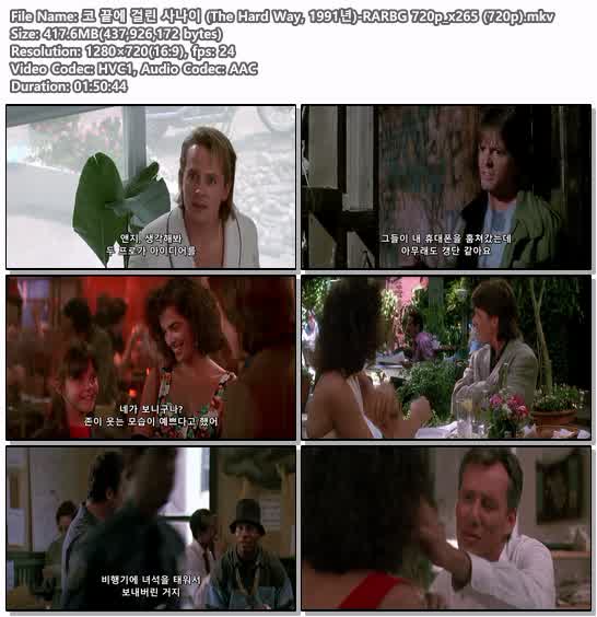 코 끝에 걸린 사나이 (The Hard Way, 1991년)-RARBG 720p_x265 (72..
