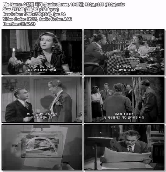스칼렛 거리 (Scarlet Street, 1945년) 720p_x265 (720p)