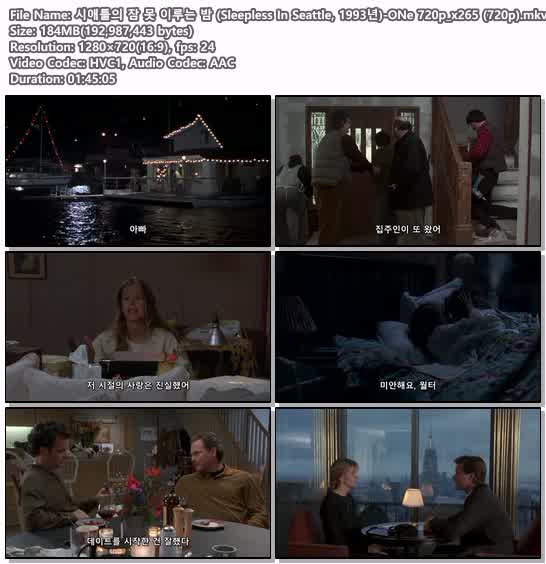 시애틀의 잠 못 이루는 밤 (Sleepless In Seattle, 1993년)-ONe 72..