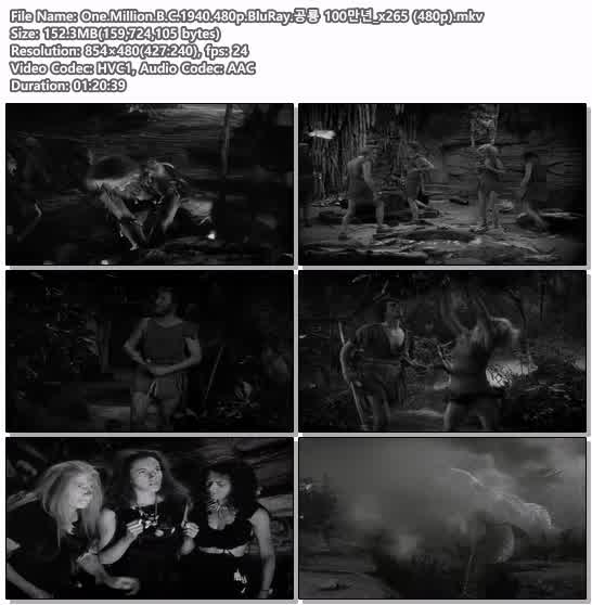 One.Million.B.C.1940.480p.BluRay.공룡 100만년_x265 (480p)