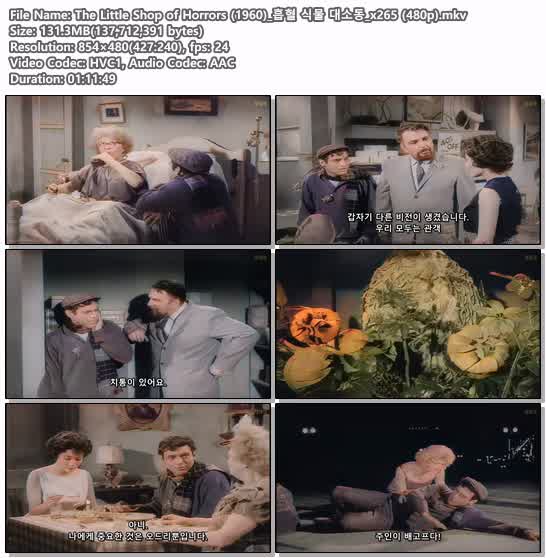 The Little Shop of Horrors (1960)_흡혈 식물 대소동_x265 (480p)