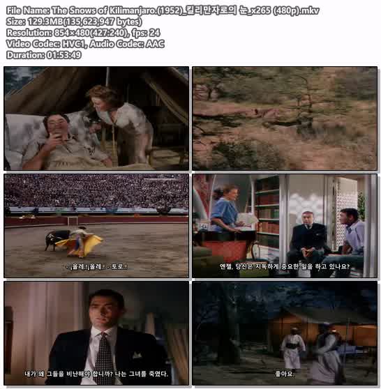 The Snows of Kilimanjaro.(1952)_킬리만자로의 눈_x265 (480p)