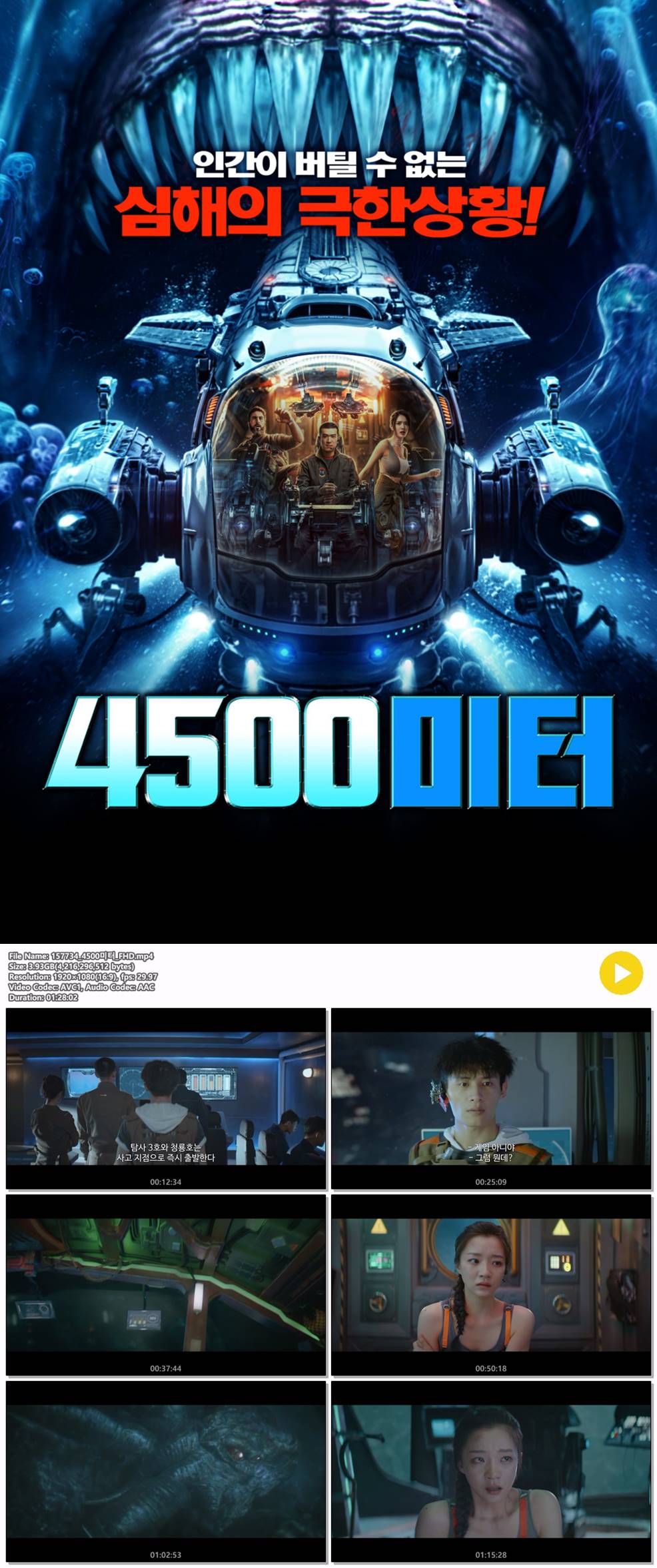 [4500미터] 인간이 버틸 수 없는 심해의 극한 상황