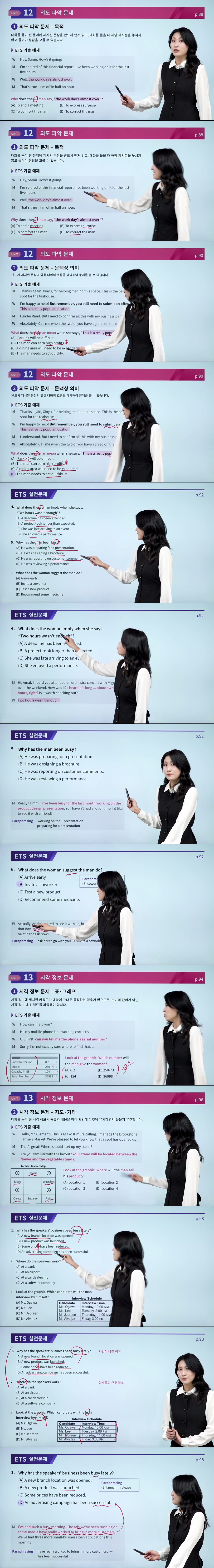 (ETS 토익 단기공략 650 최신개정판) LC 7강 PART 3 UNIT 12-13