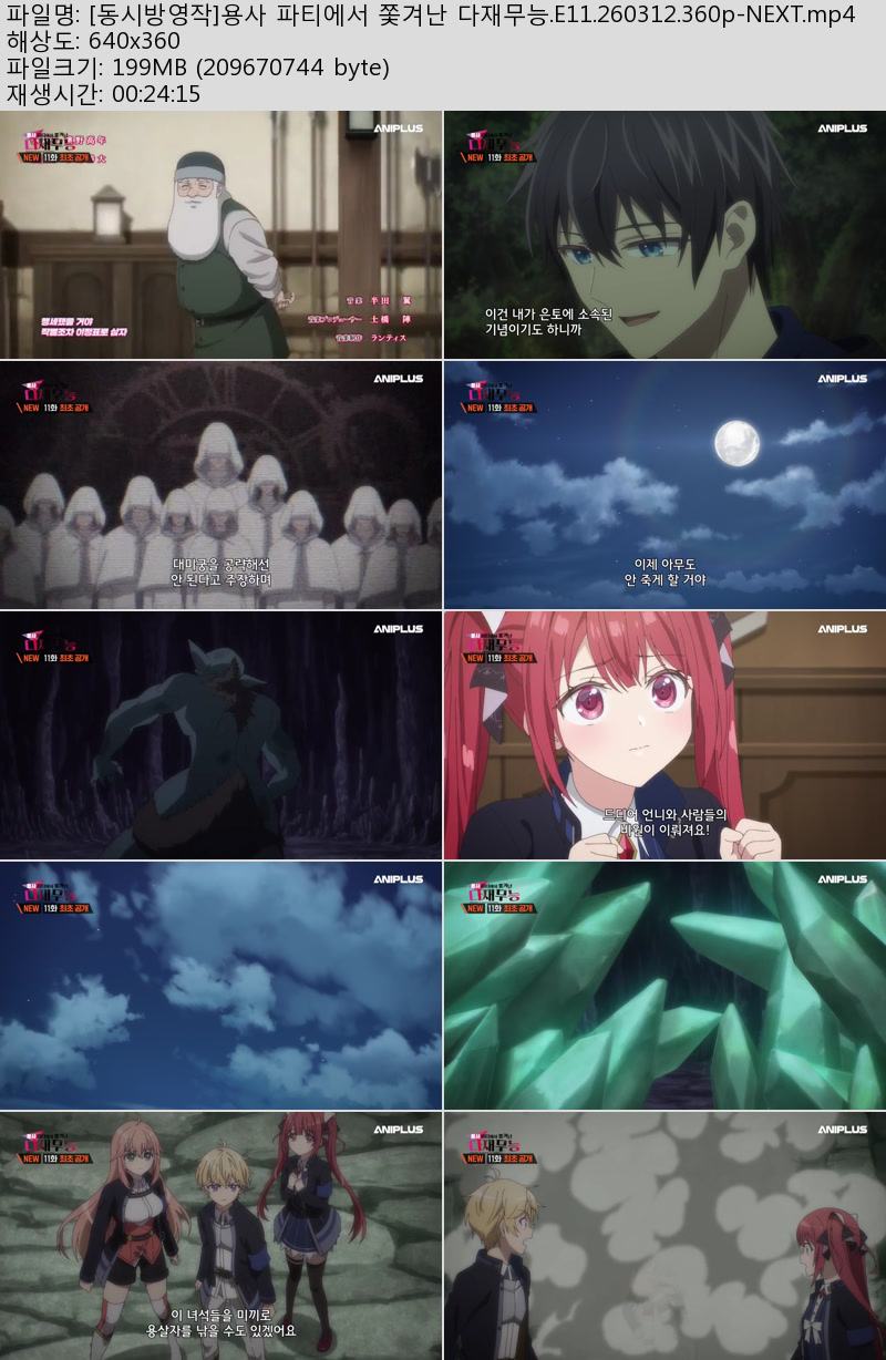 [동시방영작]용사 파티에서 쫓겨난 다재무능.E11.260312.360p-NEXT