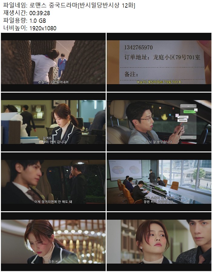 로맨스 중국드라마[반시밀당반시상 12화]