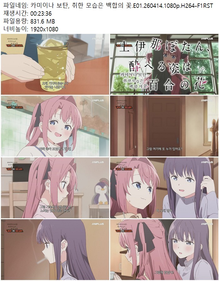 카미이나 보탄, 취한 모습은 백합의 꽃.E01.260414.1080p.H264