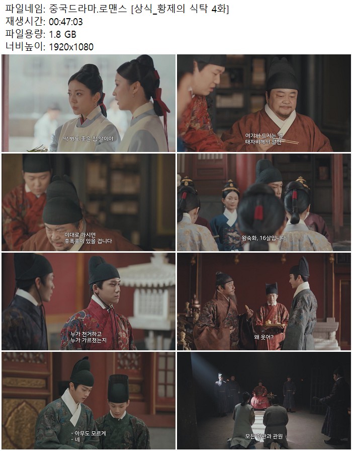 중국드라마.로맨스 [상식_황제의 식탁 4화]