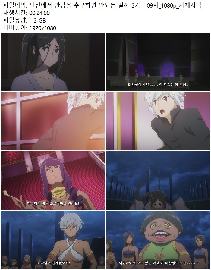던전에서 만남을 추구하면 안되는 걸까 2기 - 09화_1080p_자체자막